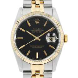 ロレックス デイトジャスト 79173NR ブラックシェル ローマ Y番 レディース 中古 腕時計 179173NR ブラックシェル ROLEX（ロレックス）デイトジャスト 中古