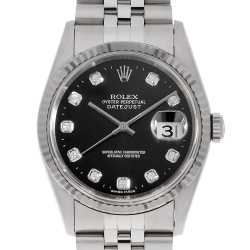 16234G ブラック ROLEX（ロレックス）デイトジャスト 10Pダイヤ 中古