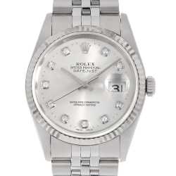 16234G シルバー ROLEX（ロレックス）デイトジャスト 10Pダイヤ 中古 