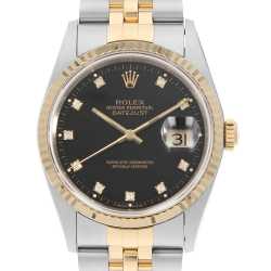 16233G ブラック ROLEX(ロレックス)デイトジャスト 10Pダイヤ 中古 16233G ブラック ROLEX(ロレックス)デイトジャスト 10Pダイヤ 中古