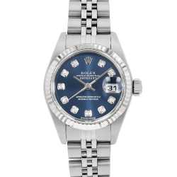 79173G ブルー ROLEX（ロレックス）デイトジャスト 10Pダイヤ 中古