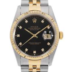 16233G ブラック ROLEX（ロレックス）デイトジャスト 10Pダイヤ 中古