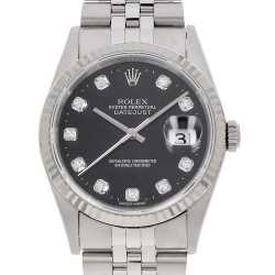 16234G ブラック ROLEX（ロレックス）デイトジャスト 10Pダイヤ 中古
