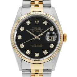 16233G ブラック ROLEX（ロレックス）デイトジャスト 10Pダイヤ 中古