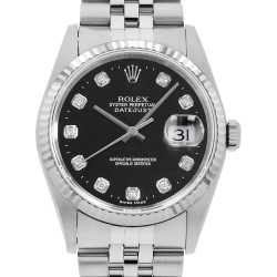 16234G ブラック ROLEX（ロレックス）デイトジャスト 10Pダイヤ 中古