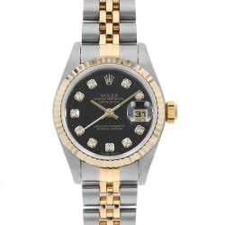 69173G ブラック ROLEX（ロレックス）デイトジャスト 10Pダイヤ 中古