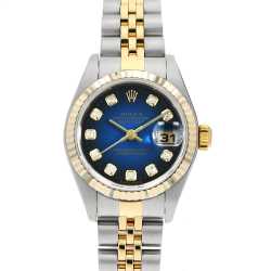 ★海人★ ロレックス　デイトジャスト69173 79173 69173G 69173G ブルー ROLEX（ロレックス）デイトジャスト 10Pダイヤ 中古