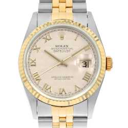 ロレックス デイトジャスト ラグダイヤ 69188 ブラック バー W番 レディース 中古 腕時計 ROLEX - ロレックス デイトジャスト ラグダイヤ 69188 ブラック バー W
