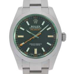 116400GV ブラック ROLEX（ロレックス）ミルガウス グリーンガラス