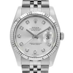 116234G シルバー ROLEX（ロレックス）デイトジャスト 10Pダイヤ 中古  