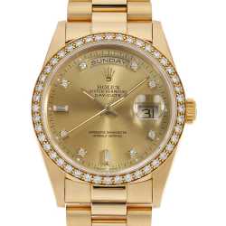 18248A グレー ROLEX（ロレックス）デイデイト バーク 8Pダイヤ 2P