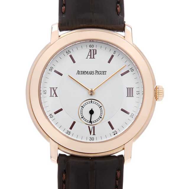 AP オーデマピゲ 純正 クロコベルト(黒) メンズ ジュールオーデマ用 15056OR.O.0067CR.01 シルバー AUDEMARS PIGUET（オーデマピゲ