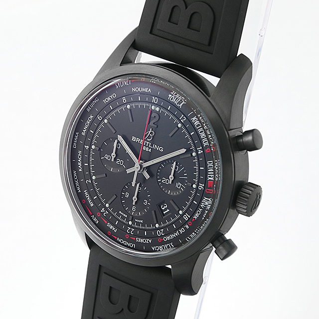 トランスオーシャン ユニタイム パイロット ブラックスチール 世界限定1000本 MB0510 サブ画像１