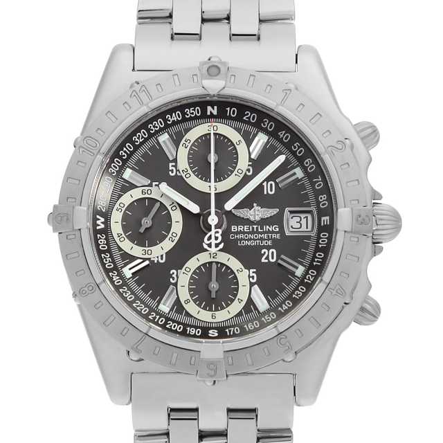内部点検済 BREITLING ブライトリング クロノマットGMT ロンジチュード A20348 クロノグラフ デイト 100m防水 グレー SS ステンレス 純正尾錠 メンズ 自動巻き【6ヶ月保証】【腕時計】【中古】 A20348 グレー BREITLING（ブライトリング）クロノマットGMT