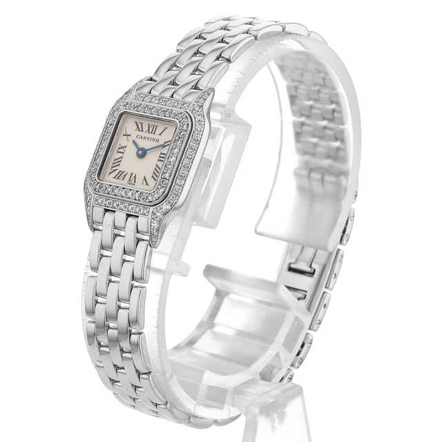 カルティエ CARTIER WF3210F3 ミニパンテール K18WG ベゼル2重ダイヤ クォーツ レディース _750628 Cartier - カルティエ CARTIER WF3210F3 ミニパンテール K18WG ベゼル2