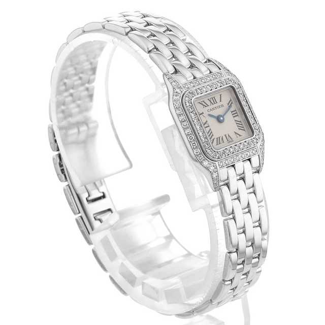 ★にこ★ カルティエ、ミニパンテール、ダイヤベゼル、WF3210F3 WF3210F3 シルバー Cartier（カルティエ）ミニパンテール ベゼルダイヤ
