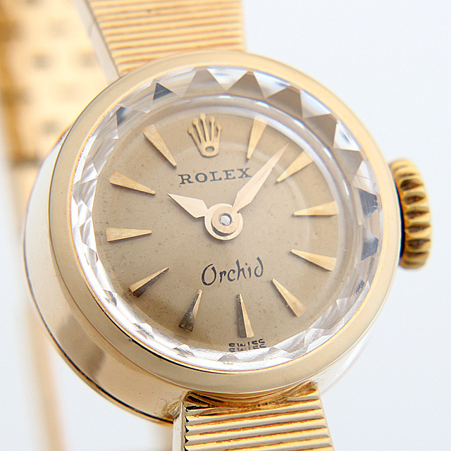 【美品・稼動品】ロレックス ROLEX オーキッド カットガラス 750 手巻き 9893 ロレックス(ROLEX) オーキッド カットガラス 中古品 | 東京
