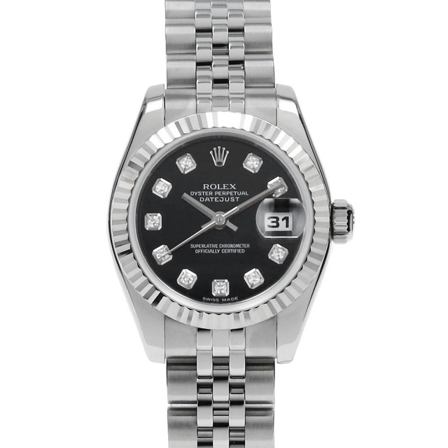 179174G ブラック ROLEX（ロレックス）デイトジャスト 10Pダイヤ 中古  