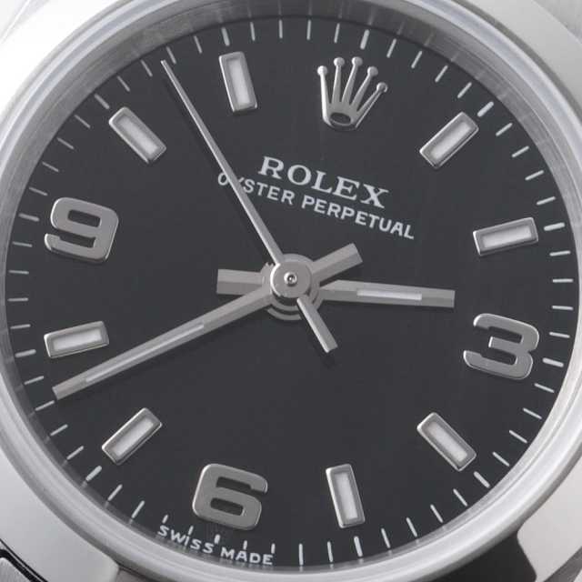 【美品】 ROLEX 自動巻き 腕時計 オイスターパーペチュアル 76080 76080 ブラック ROLEX（ロレックス）オイスターパーペチュアル