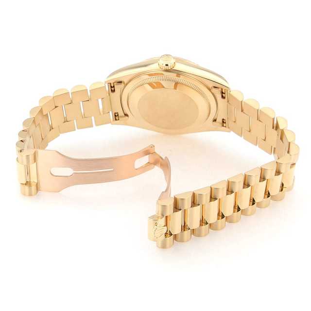 【ほぅ】＊＊新春SALE✳︎＊希少石ライムサーペンティンシンプルゴムブレス ロレックス デイデイト 36 ウォッチ：18 ct イエローゴールド