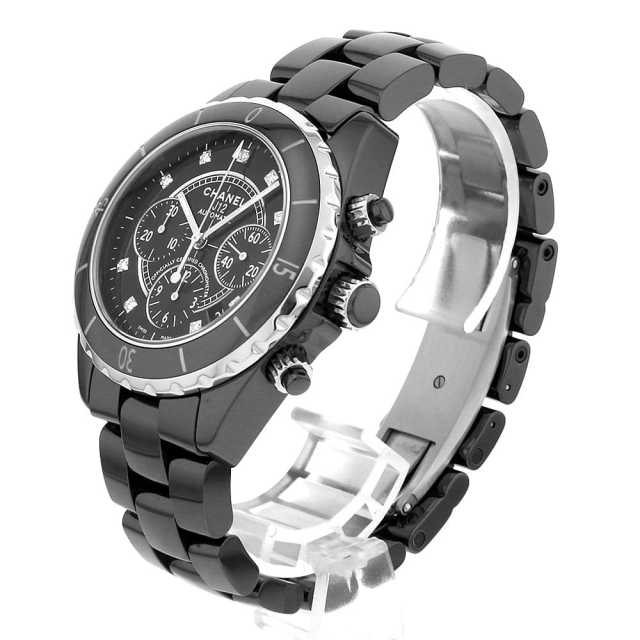 H2419 ブラック CHANEL（シャネル）J12 クロノグラフ 9Pダイヤ 中古