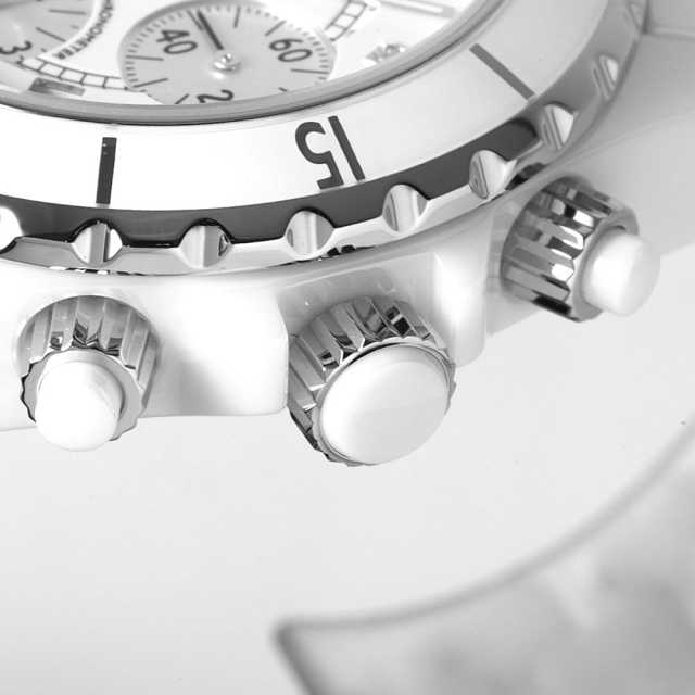 H2009 ホワイト CHANEL（シャネル）J12 クロノグラフ 9Pダイヤ 中古