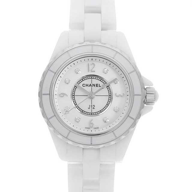 H2570 ホワイトシェル CHANEL（シャネル）J12 白セラミック 8Pダイヤ