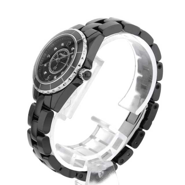 H2569 ブラック CHANEL（シャネル）J12 黒セラミック 8Pダイヤ 中古
