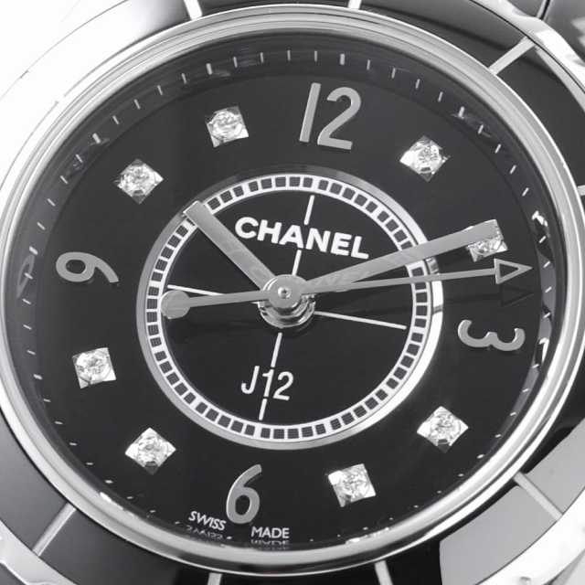 H2569 ブラック CHANEL（シャネル）J12 黒セラミック 8Pダイヤ 中古