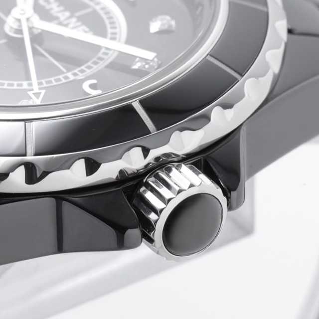H2569 ブラック CHANEL（シャネル）J12 黒セラミック 8Pダイヤ 中古
