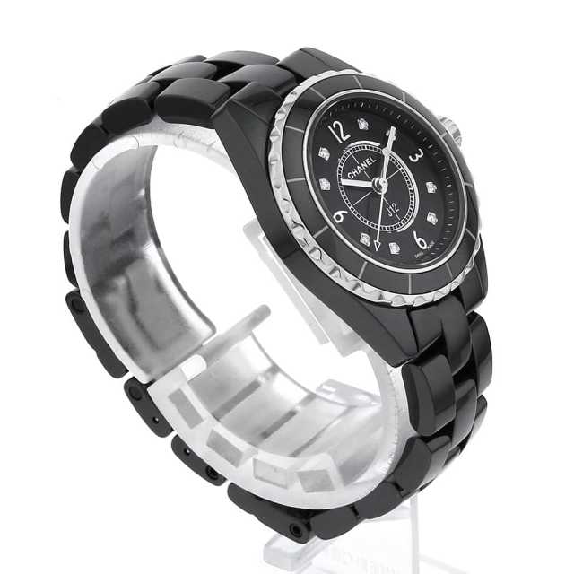 H2569 ブラック CHANEL（シャネル）J12 黒セラミック 8Pダイヤ 中古