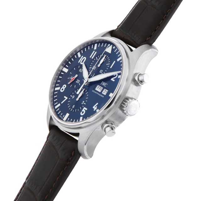 IW377714 ブルー IWC パイロットウォッチ クロノグラフ プティプランス