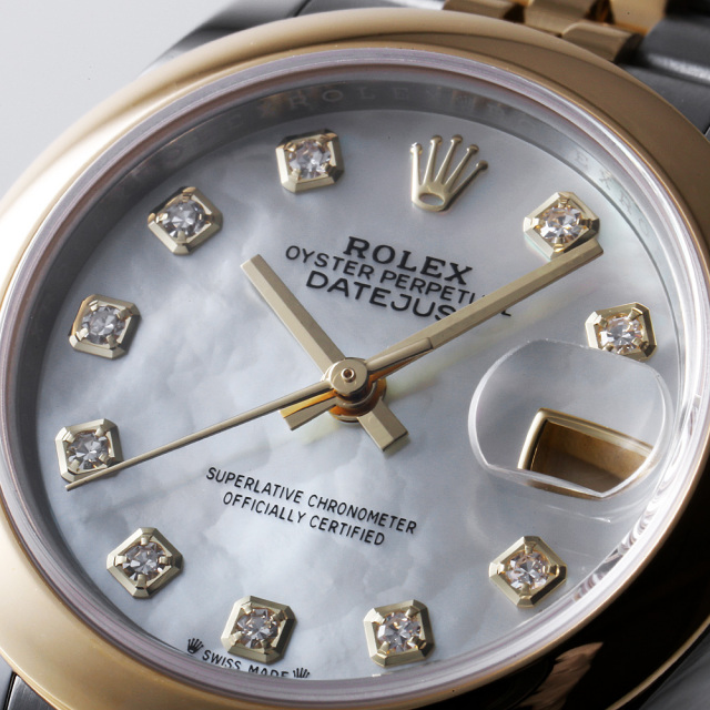 豊富なギフト 279163NG ROLEX（ロレックス）デイトジャスト ホワイトシェル フラワー・リース