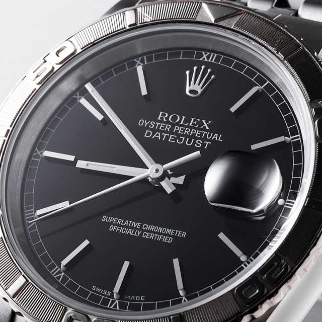 るか出品 16264 ブラック ROLEX（ロレックス）デイトジャスト