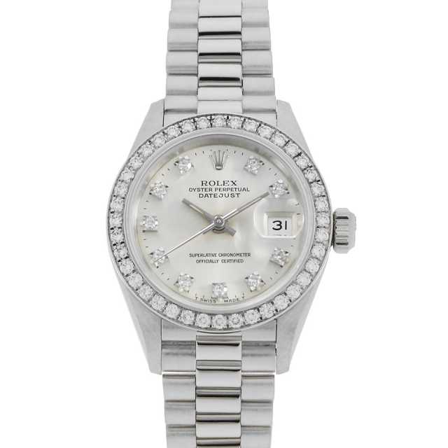 69136G シルバー ROLEX（ロレックス）デイトジャスト ベゼルダイヤ 10P