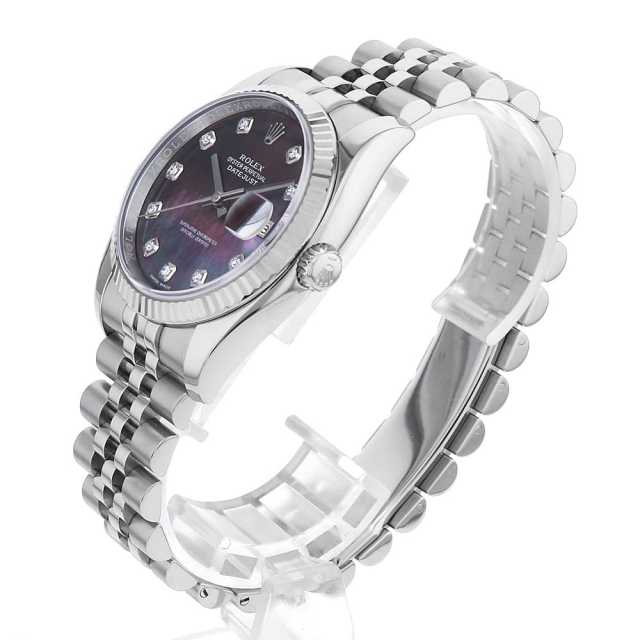 ROLEX Datejust ブラックダイヤル　 正規店OH済 Rolex Datejust 116234 Black Diamond 36mm Jubilee Wristwatch
