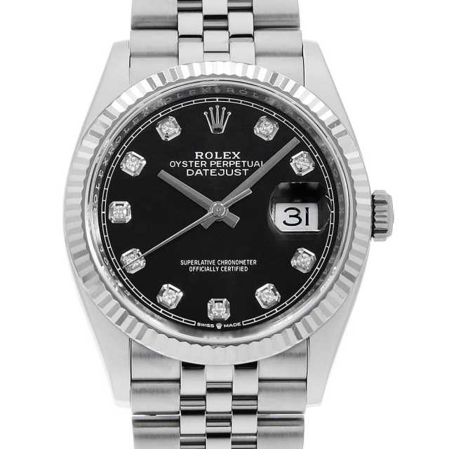 126234G ブラック ROLEX（ロレックス）デイトジャスト36 10P
