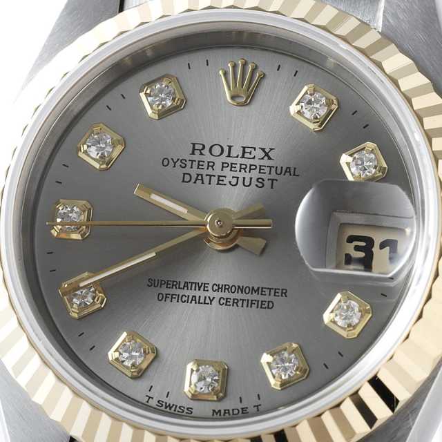 69173G グレー ROLEX（ロレックス）デイトジャスト 10Pダイヤ 中古