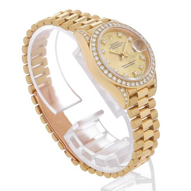 69158G シャンパン ROLEX（ロレックス）デイトジャスト ベゼルダイヤ