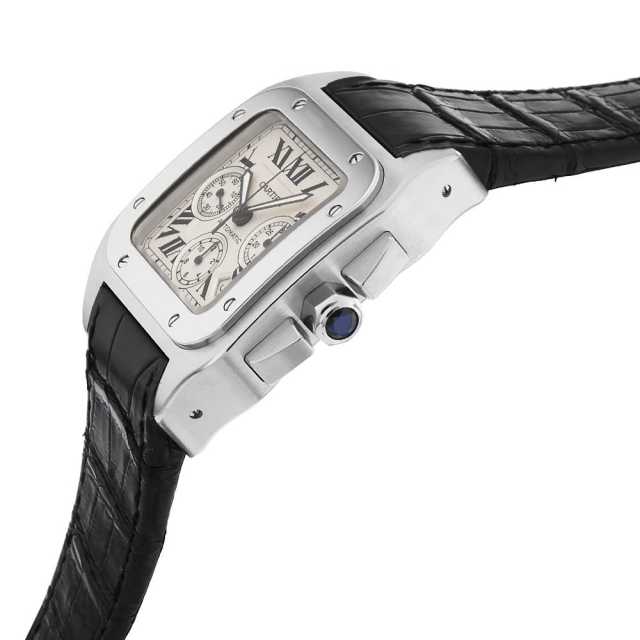 W20090X8 シルバー Cartier（カルティエ）サントス100クロノグラフXL