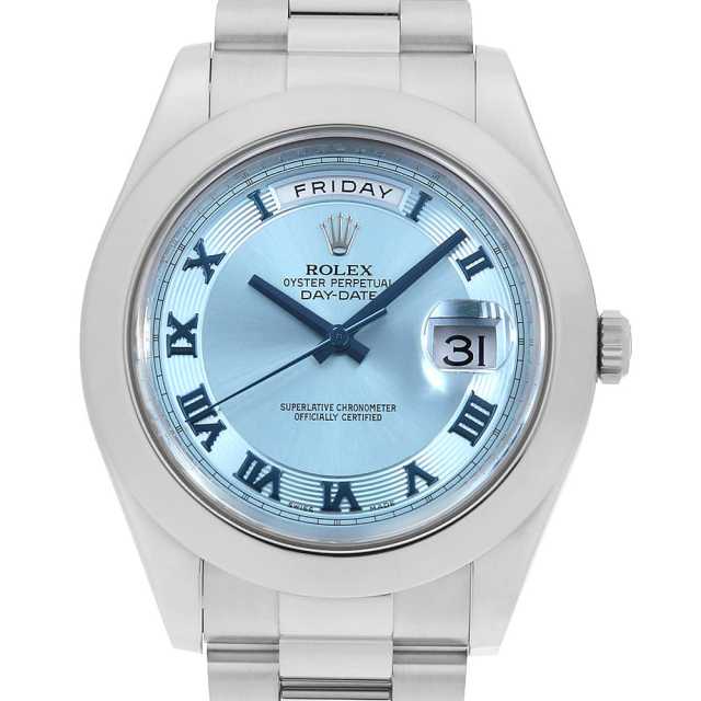 ブルーの探索　SR やや傷あり 218206 アイスブルー ROLEX（ロレックス）デイデイトII 中古