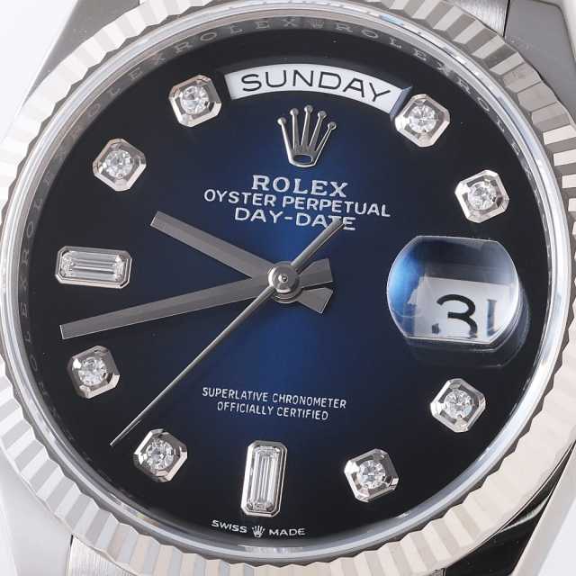128239A ブルー ROLEX（ロレックス）デイデイト 8Pダイヤ 2P