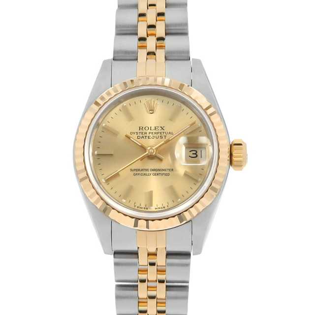 ROLEX Datejust 69173 Champagne Bar E-serial, Used ladies' watch.