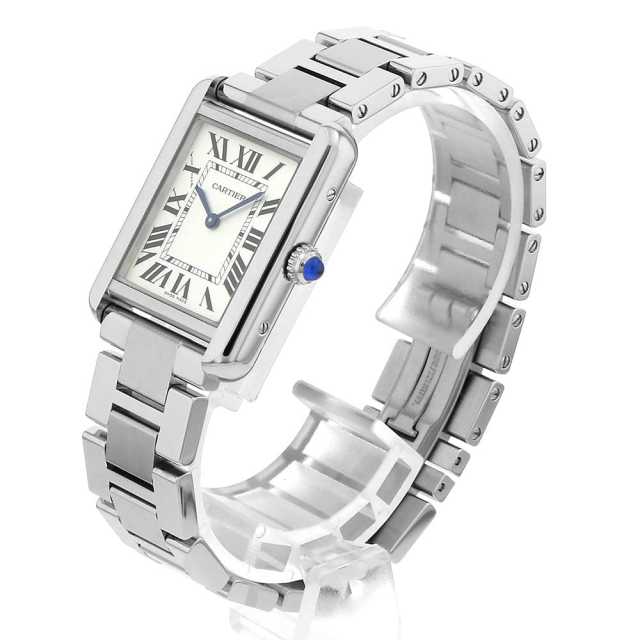【カルティエ】タンクソロSM　W5200013腕時計レディース（持運びケース付） W5200013 シルバー Cartier（カルティエ）タンクソロ SM 中古