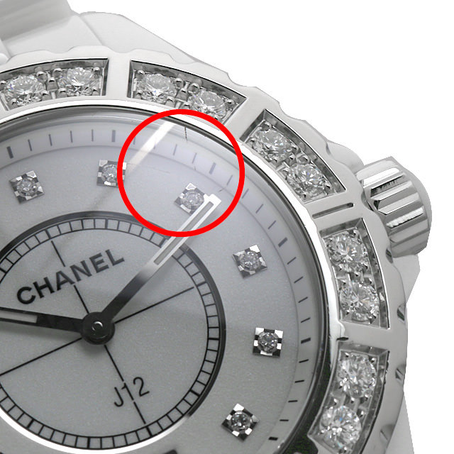 J12 白セラミック 11Pダイヤ ベゼルダイヤ H2430 サブ画像３