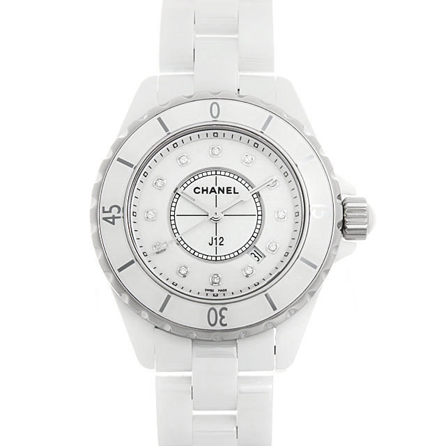SALE シャネル J12 白セラミック 12Pダイヤ H1628 中古 レディース