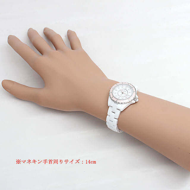 中古 シャネル CHANEL H4466 ホワイト /ダイヤモンド レディース 腕時計 シャネル CHANEL】腕時計 J12 ソフトピンク H4466 8ポイント ダイヤ