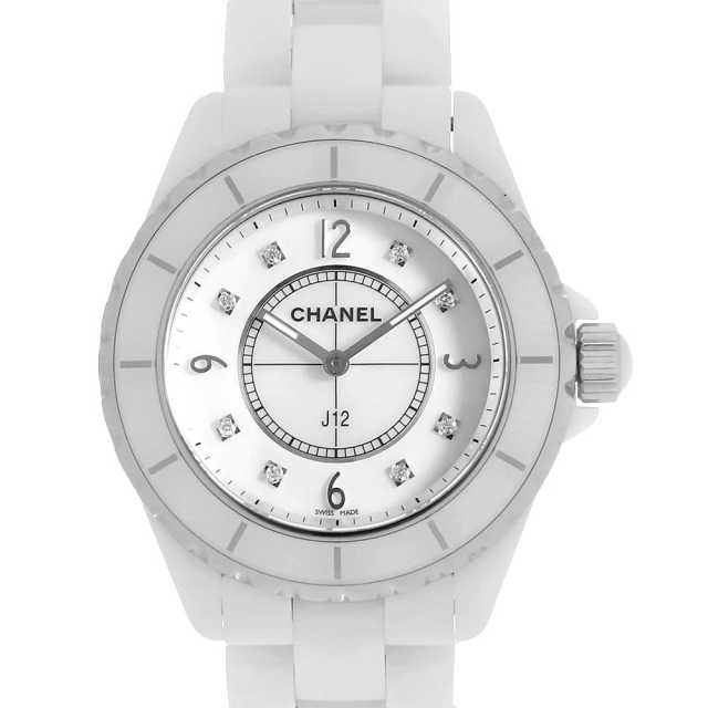 シャネルJ12 、8Pダイヤホワイトセラミック H3214 ホワイトシェル CHANEL（シャネル）J12 白セラミック 8P
