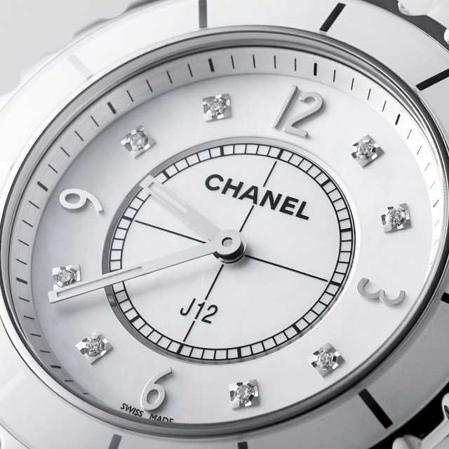 CHANEL J12 H3214 38mm 8ポイント ホワイトセラミック 新品)CHANEL シャネル J12 ホワイトセラミック 8Pダイヤ 38mm