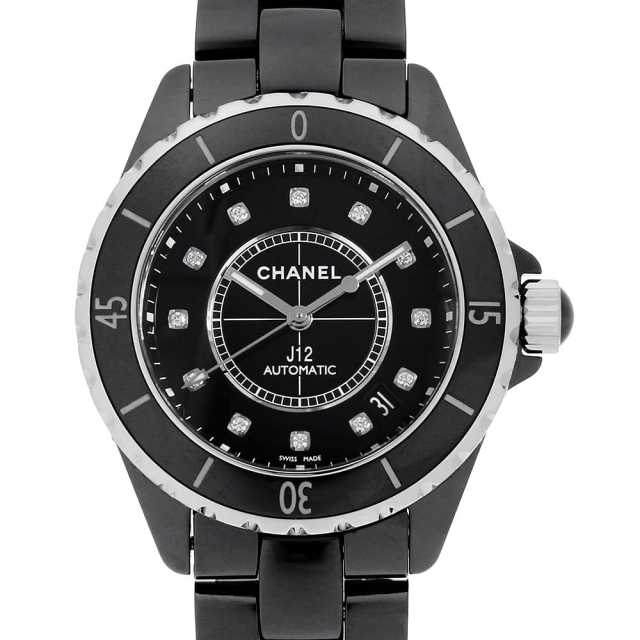 H1626 ブラック CHANEL（シャネル）J12 12Pダイヤ 中古 | 東京